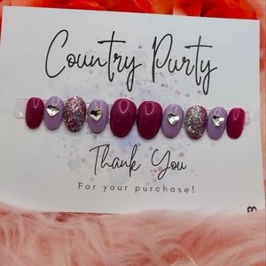 Custom press on nails short purples size medium